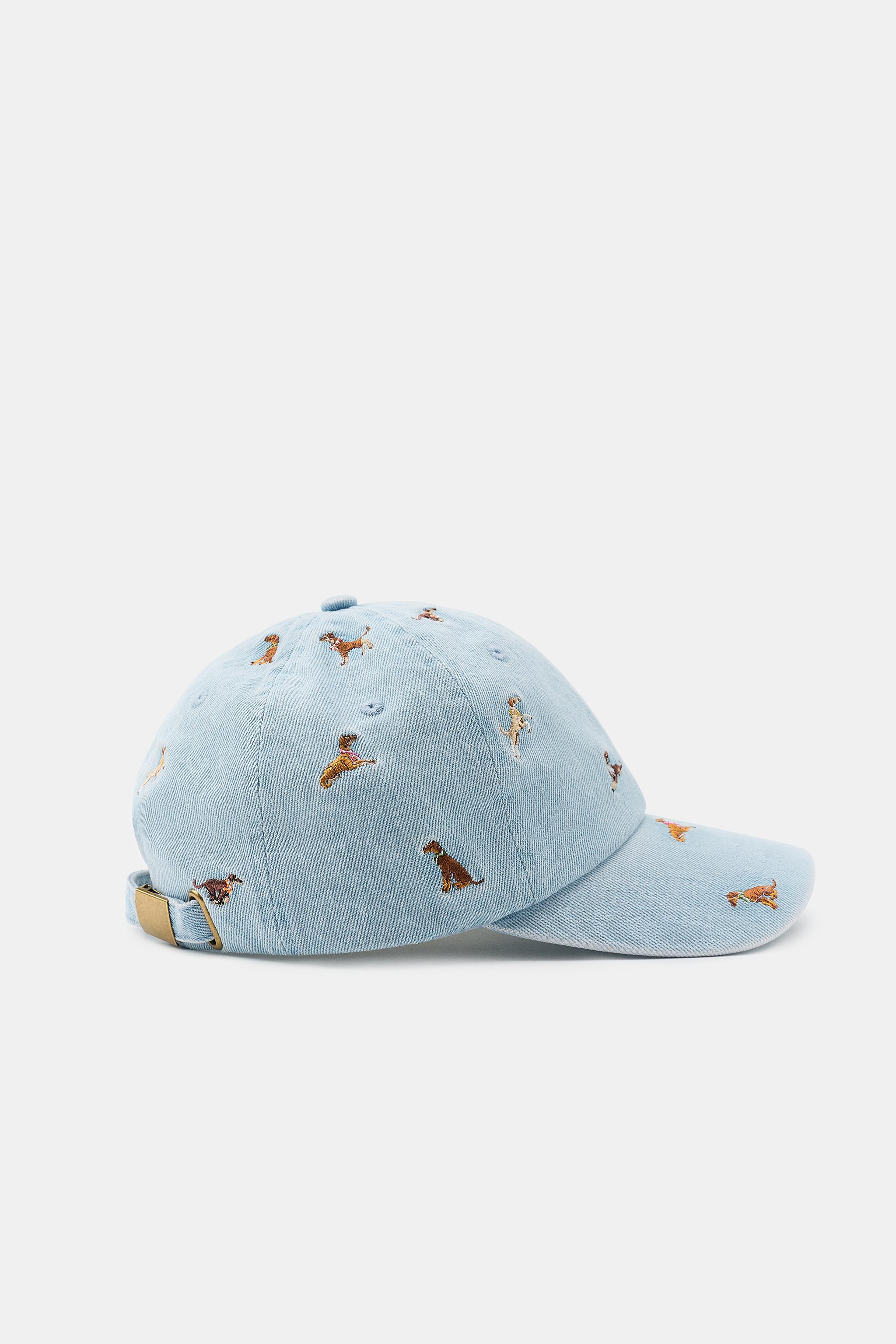 DENIM CAP WITH DOG EMBROIDERY